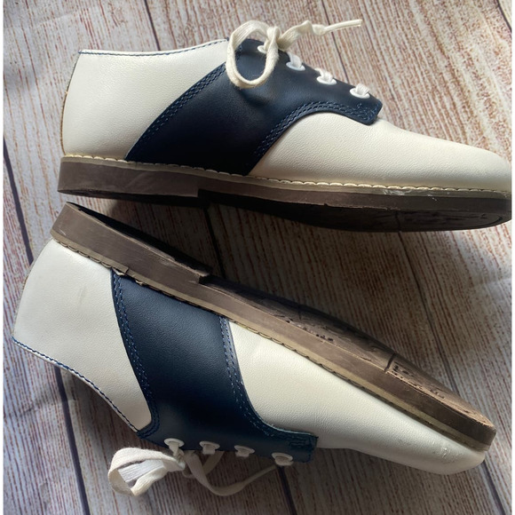 Stride Rite Black & White Leather Saddle Shoes NEW Size 10.5 Toddler - Picture 4 of 7